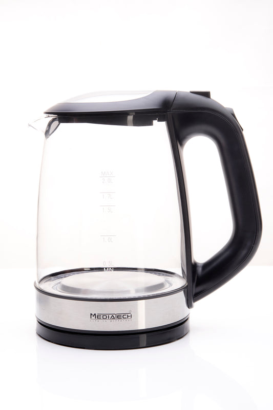 Media Tech 2L Glass Electric Kettle