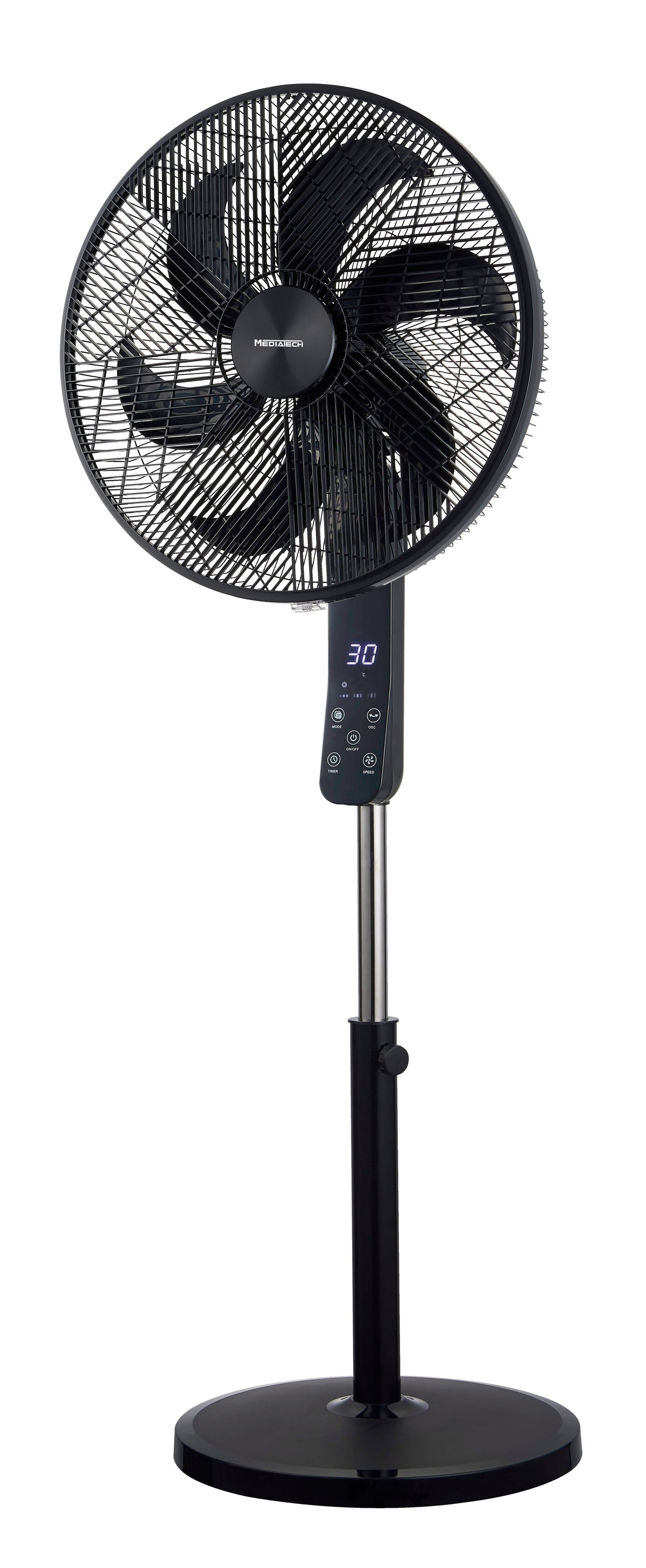 MediaTech Stand Fan 18" 6 Plades Black