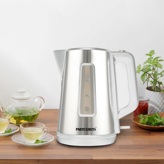 Media Tech Electric Kettle 1.7L – Plastic Body with Stainless Steel Cover
