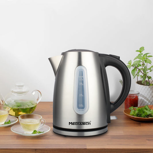 Media Tech Stainless Steel Electric Kettle 1.7L
