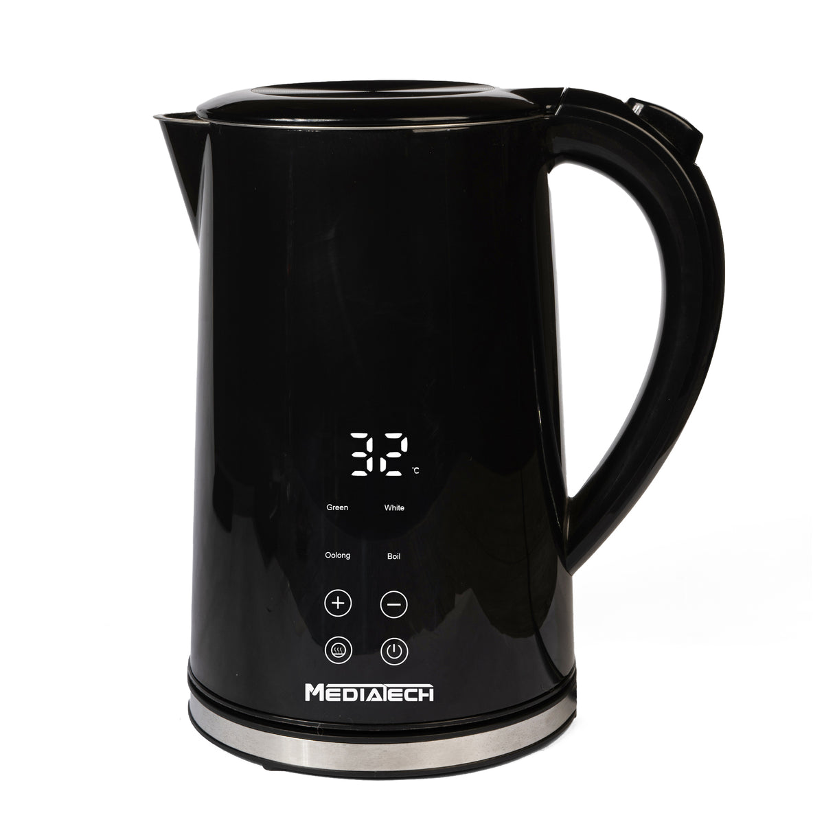 Media Tech Stainless Steel Digital Kettle 1.7L – Avero – with Temperature Selection Display – MT-KDS001