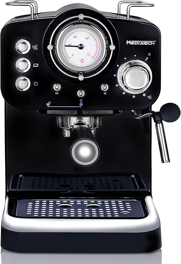 MediaTech Espresso Coffee Machine with Temperature Gauge