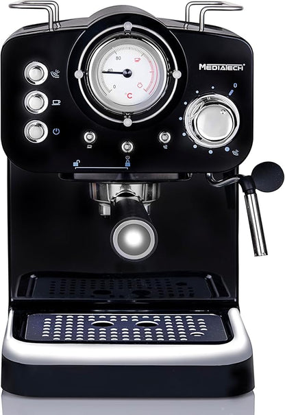 MediaTech Espresso Coffee Machine with Temperature Gauge