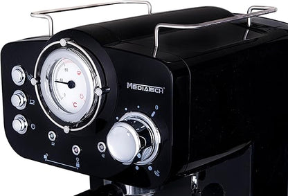 MediaTech Espresso Coffee Machine with Temperature Gauge