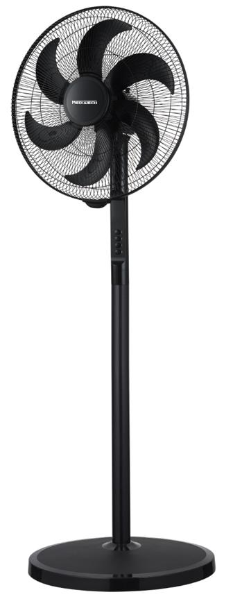 MediaTech Stand Fan 18" 6 Plades Black