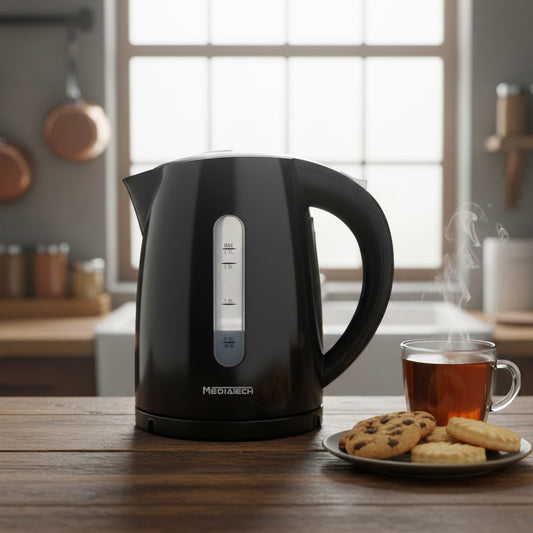 Media Tech Plastic Electric Kettle 1.7L - Black