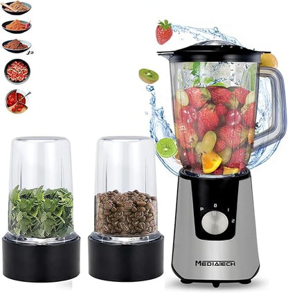 Media Tech Blender 3×1 – 600W + Grinder + Juice Cup