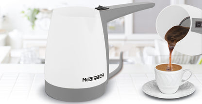 Media Tech Turkish Coffee Pot – 600W – 330ml - White