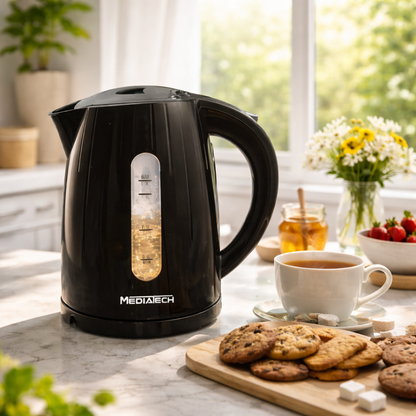 Media Tech Plastic Electric Kettle 1.7L - Black