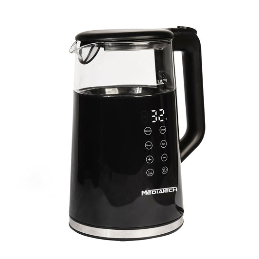 Media Tech Glass Digital Kettle 1.7L – PUREX – with Temperature Selection Display