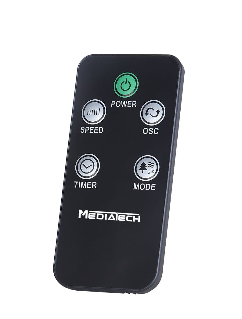 MediaTech Stand Fan 18" 6 Plades Black - Remote Control