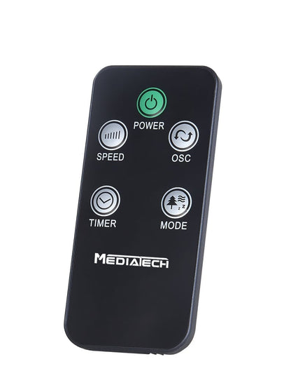 MediaTech Stand Fan 18" 6 Plades Black - Remote Control