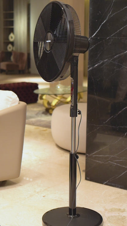MediaTech Stand Fan 18" 6 Plades Black - Remote Control