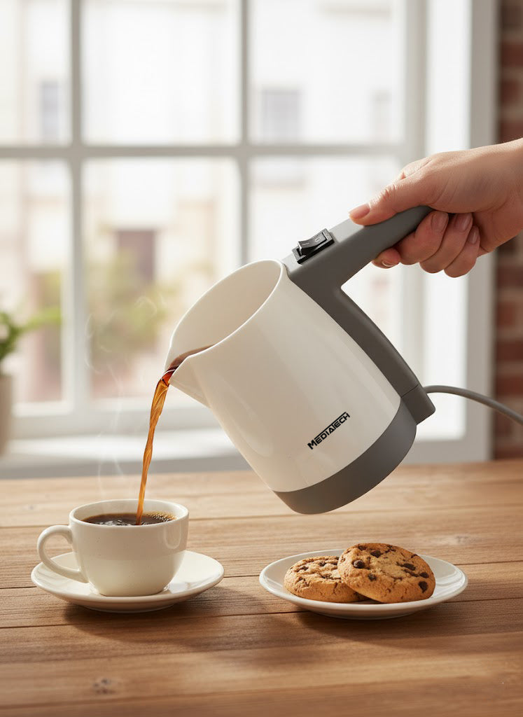 Media Tech Turkish Coffee Pot – 600W – 330ml - White